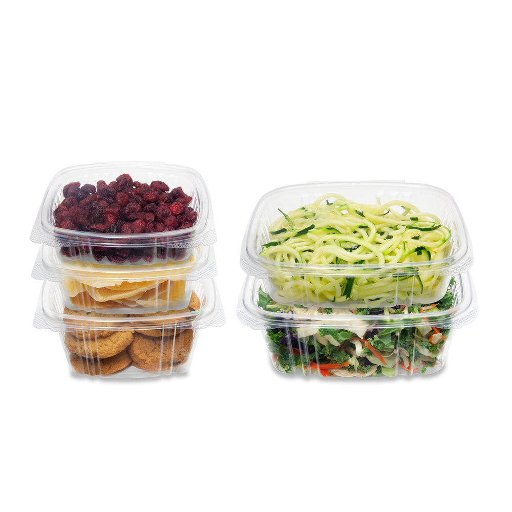 Plastic Deli Container With Attached Lid 16 oz