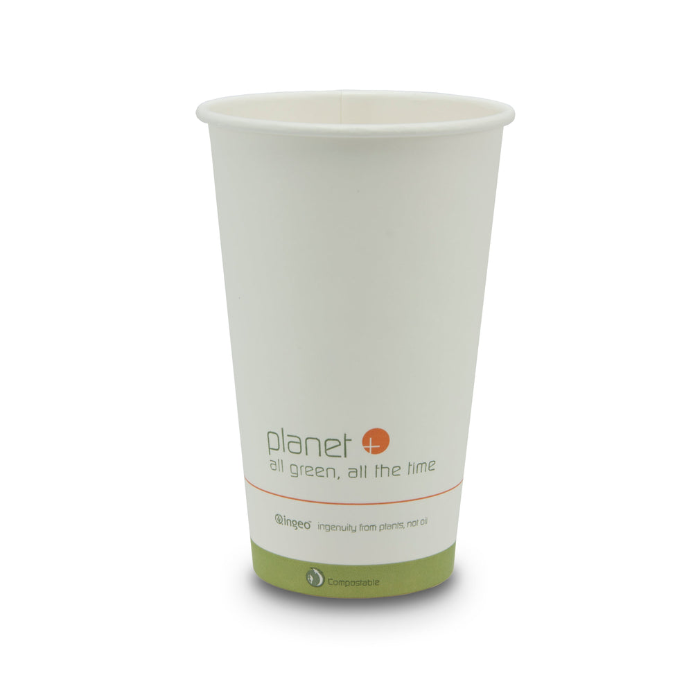Planet+ 100% Compostable PLA Laminated Hot Cup, 16-Ounce, 1000-Count Case