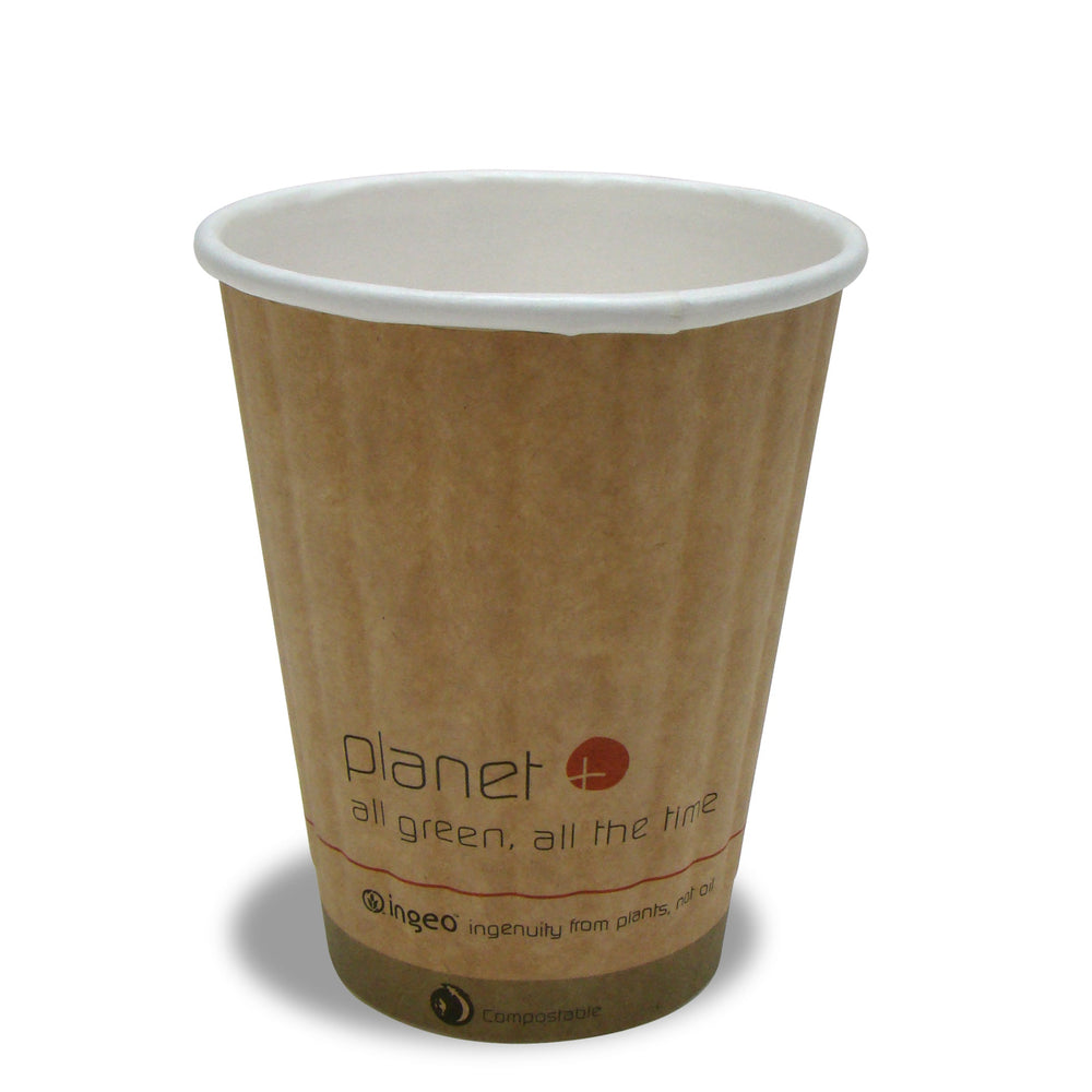 8-Ounce PLA Laminated Double-Wall Insulated Hot Cup,1000-Count Case by TheLotusGroup - Good For The Earth, Good For Us