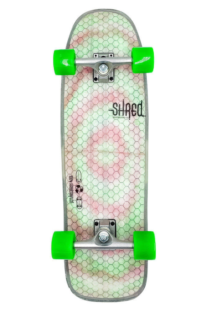 
                  
                    Street Cruiser - The Pool Shark (32") - Pink & Green Tie Dye by Shred Skateboard Co
                  
                