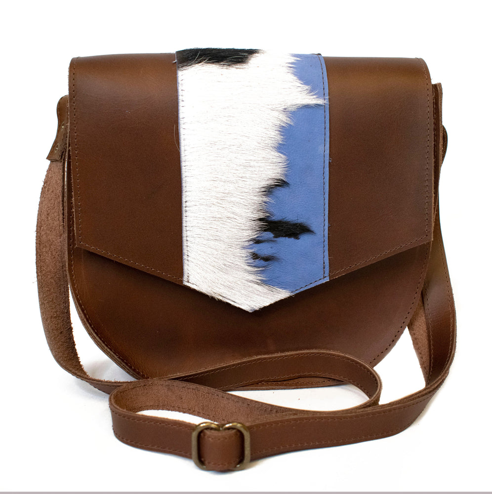 
                  
                    Two-Tone Satchel in Stone Blue
                  
                