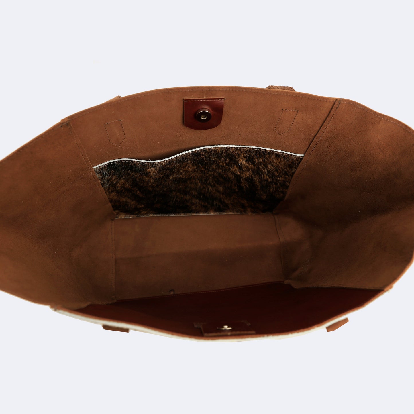 
                  
                    Cowhide Two-Tone Tote in Brindle
                  
                
