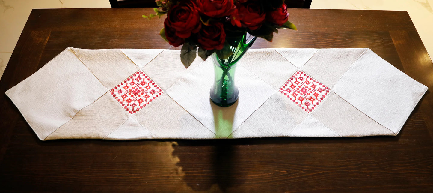 
                  
                    Tatreez Table Runner - Palestinian Red
                  
                