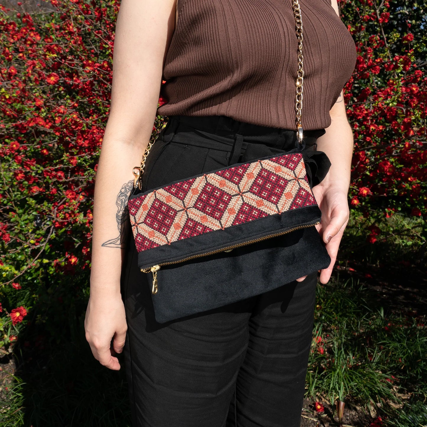 
                  
                    Velvet Tatreez Crossbody in Berry
                  
                