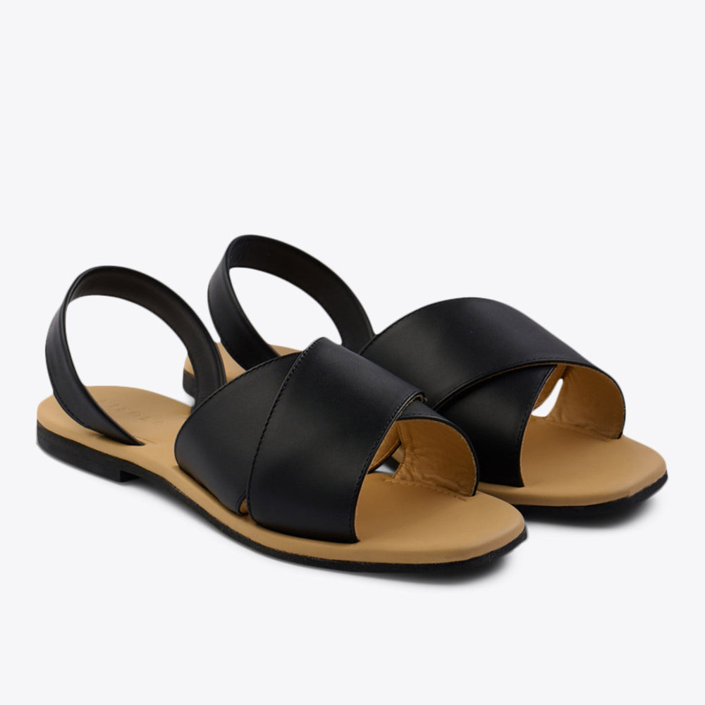 All-Day Cross Strap Sandal Black