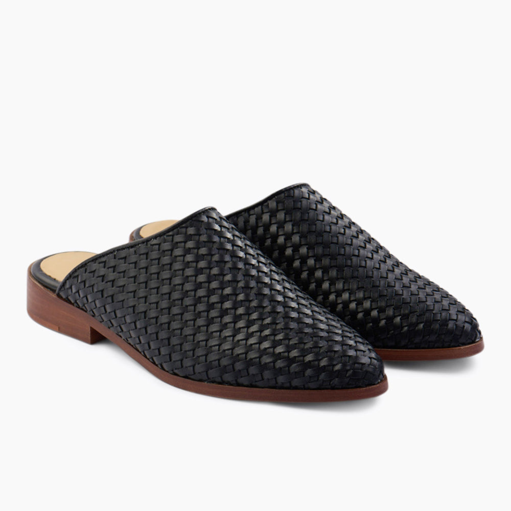 Ama Woven Mule Woven Black