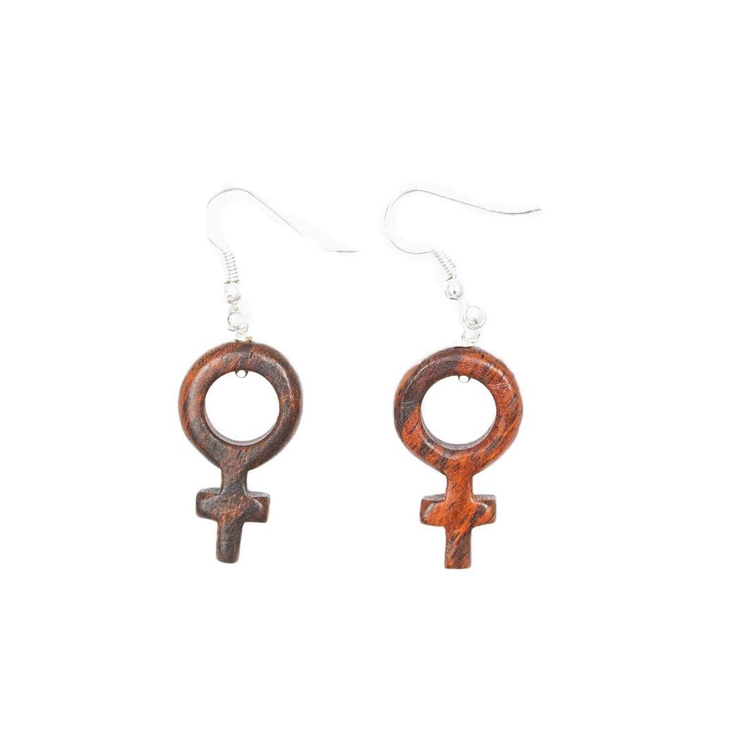 
                  
                    Wood Female Symbol Earrings
                  
                