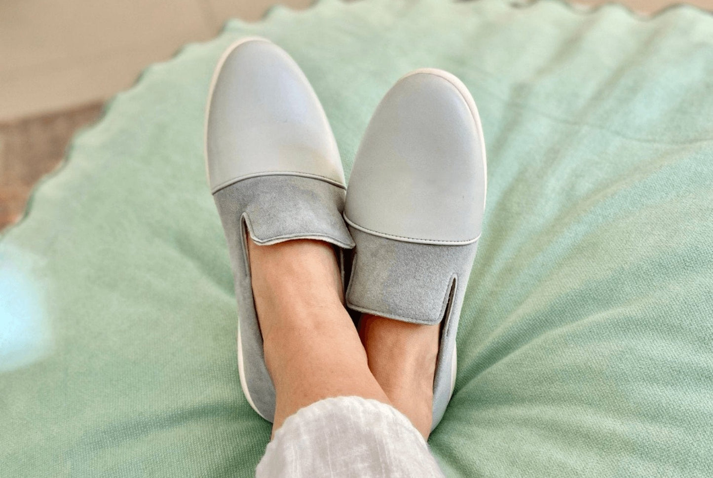 
                  
                    Plant-Based & Recycled Material Blue / Grey House Loafers by Dooeys
                  
                