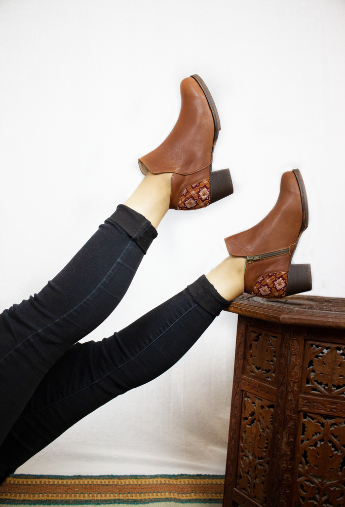 
                  
                    Flowers Ankle Boot - Brown
                  
                