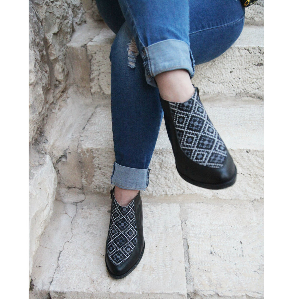 
                  
                    Tatreez Bootie - Black and Gray
                  
                