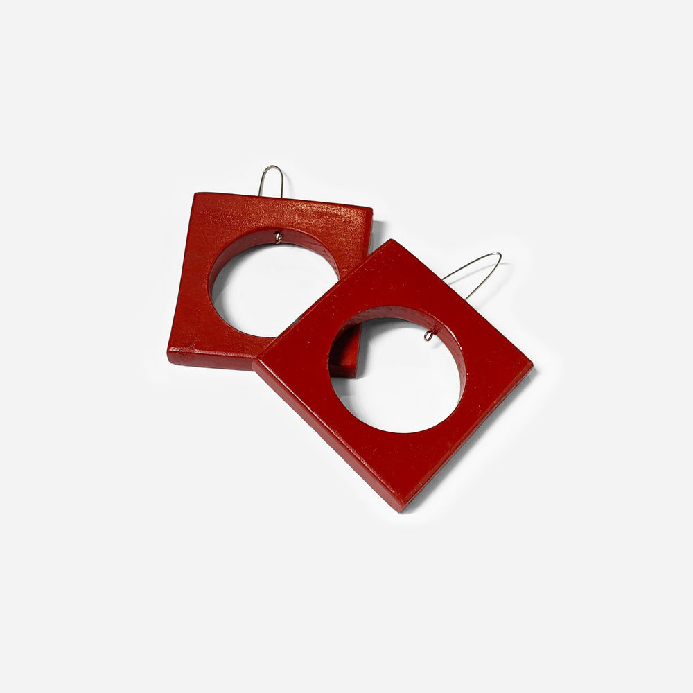 Hole in Square Earrings (by Gary Harrell) by Formr