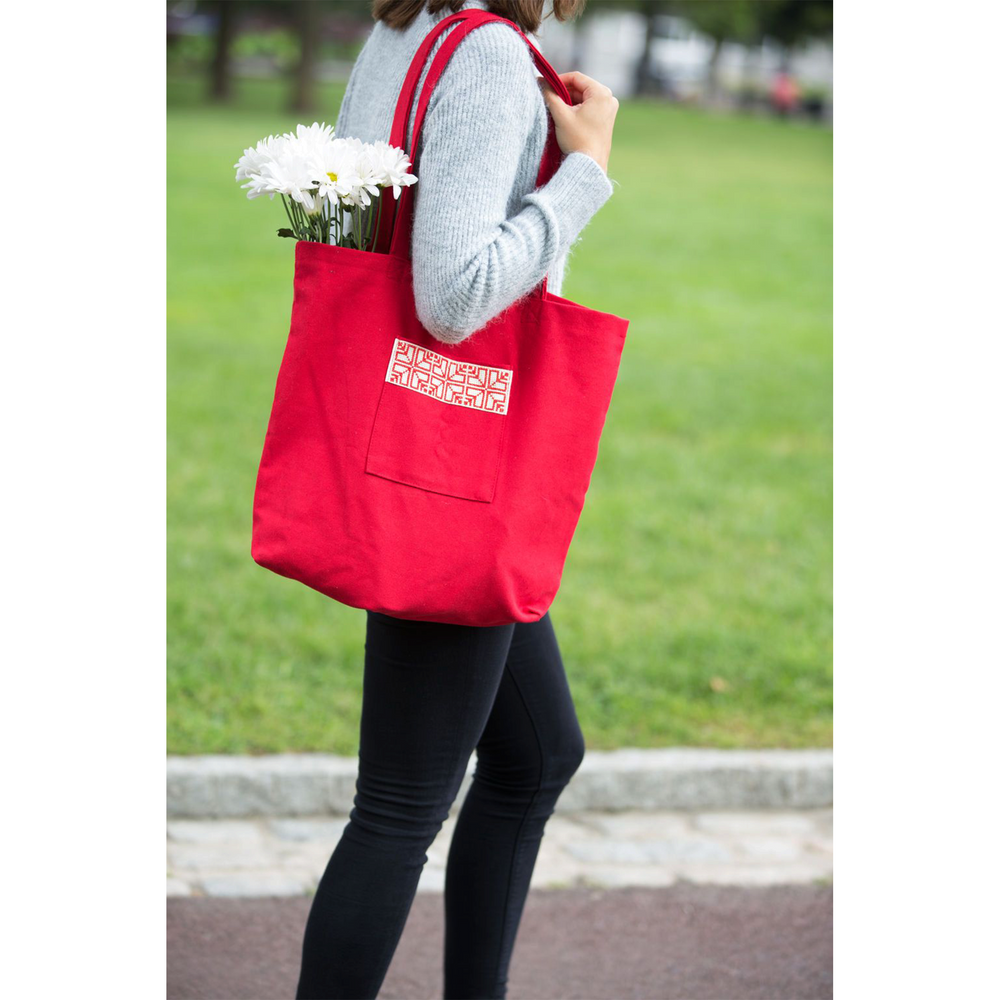 
                  
                    Fabric Market Tote - Red
                  
                