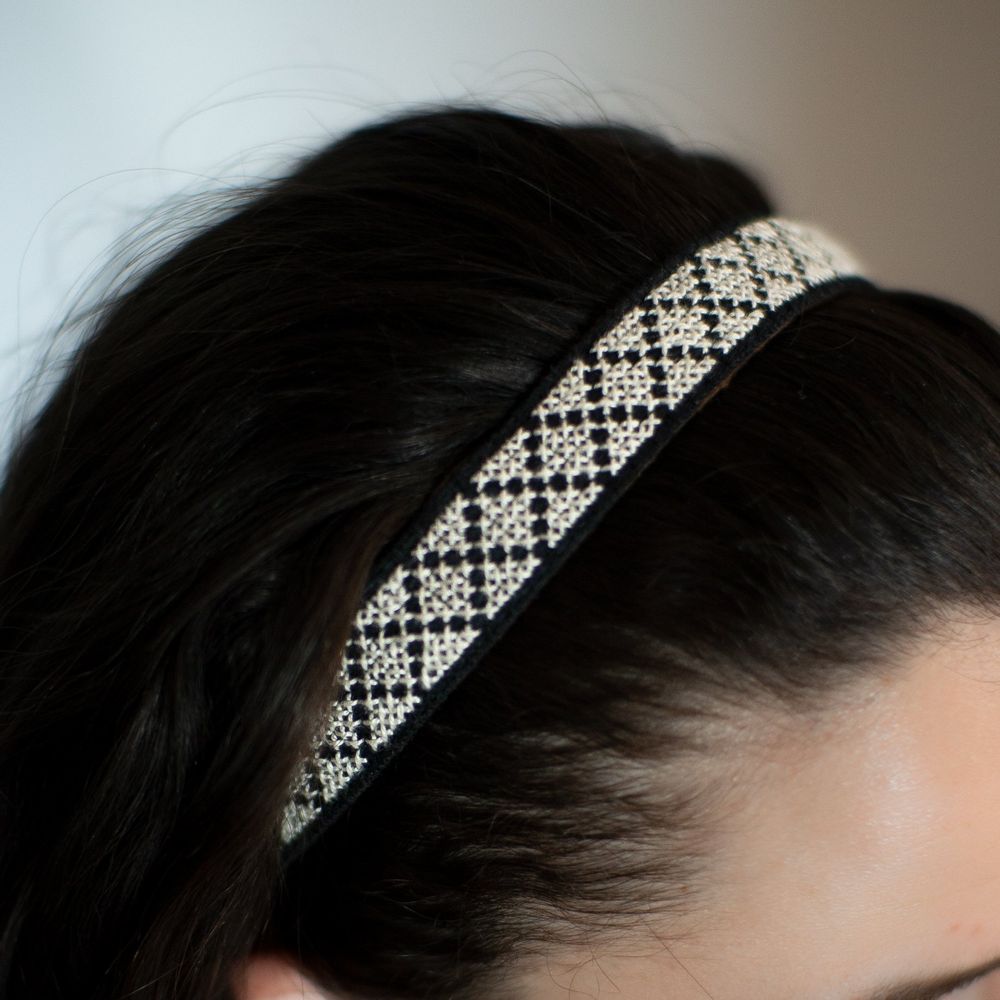 White Tatreez Headband