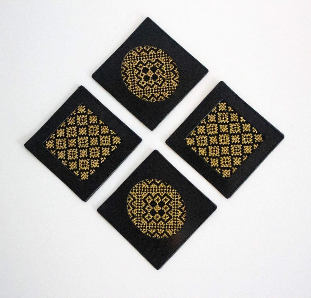 Gold Tatreez Coasters