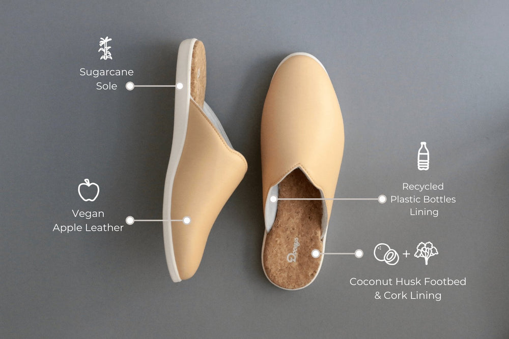 Plant-Based & Recycled Material Honey Beige House Mules by Dooeys