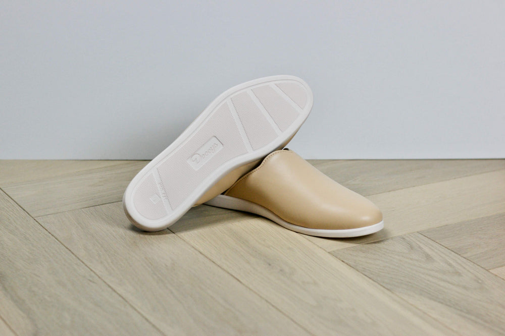 
                  
                    Plant-Based & Recycled Material Honey Beige House Mules by Dooeys
                  
                