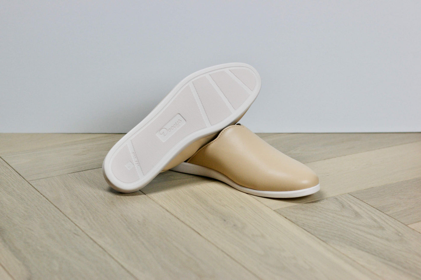 
                  
                    Plant-Based & Recycled Material Honey Beige House Mules by Dooeys
                  
                