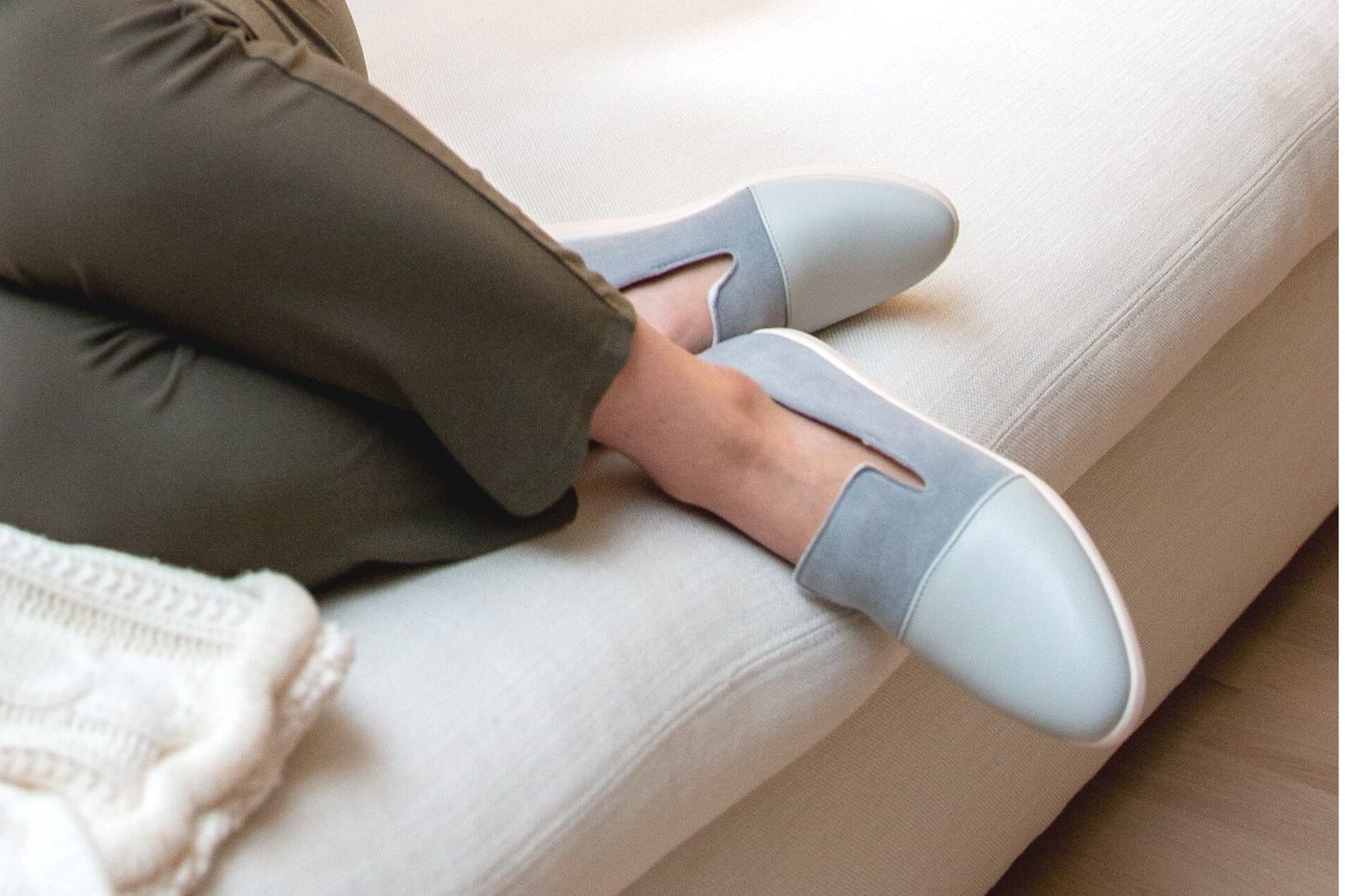 
                  
                    Plant-Based & Recycled Material Blue / Grey House Loafers by Dooeys
                  
                