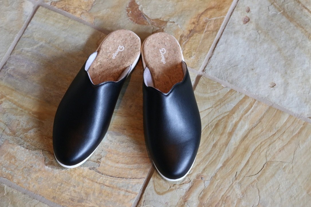 
                  
                    Plant-Based & Recycled Material Black House Mules by Dooeys
                  
                