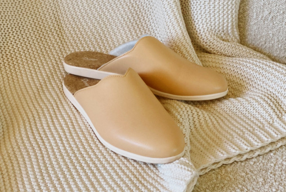 
                  
                    Plant-Based & Recycled Material Honey Beige House Mules by Dooeys
                  
                