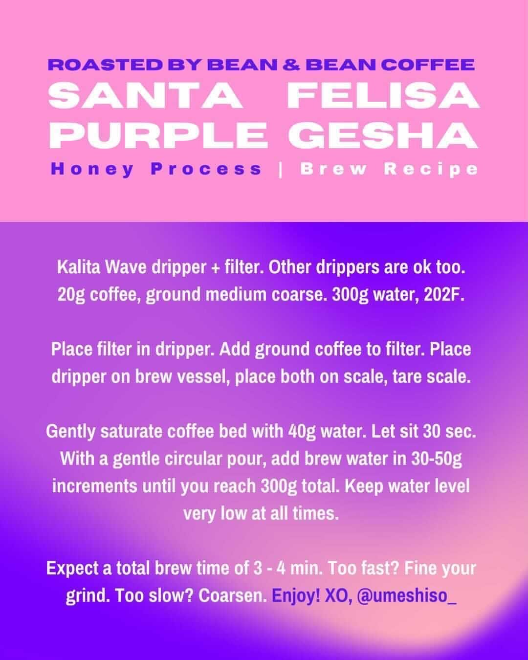
                  
                    Santa Felisa Gesha Honey by Bean & Bean Coffee Roasters
                  
                