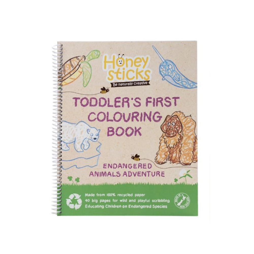 Toddlers First Colouring Book - An Endangered Animals Adventure by Honeysticks USA