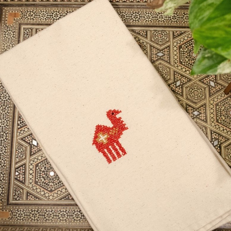 Camel Tatreez Tea Towel