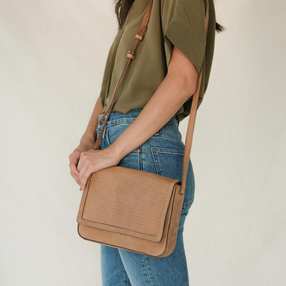 Clara Crossbody Woven Almond